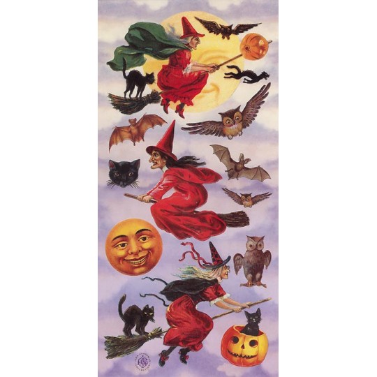 1 Sheet of Stickers Halloween Night with Witches